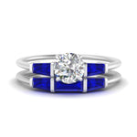 Load image into Gallery viewer, round-cut-bar-set-sapphire-ring-with-matching-3-baguette-wedding-band-in-FDENS100ROGSABL-NL-WG
