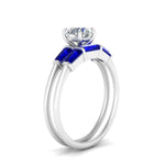 Load image into Gallery viewer, round-cut-bar-set-sapphire-ring-with-matching-3-baguette-wedding-band-in-FDENS100ROGSABL-NL-WG
