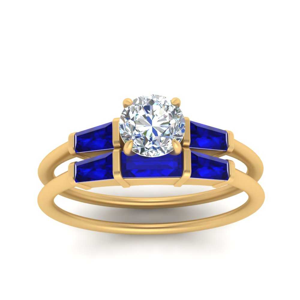 round-cut-bar-set-sapphire-ring-with-matching-3-baguette-wedding-band-in-FDENS100ROGSABL-NL-YG