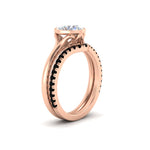 Load image into Gallery viewer, round-cut-bezel-solitaire-ring-with-black-diamond-band-in-rose-gold-FD11229ROGBLACKANGLE2-NL-RG.jpg?v=1758702904