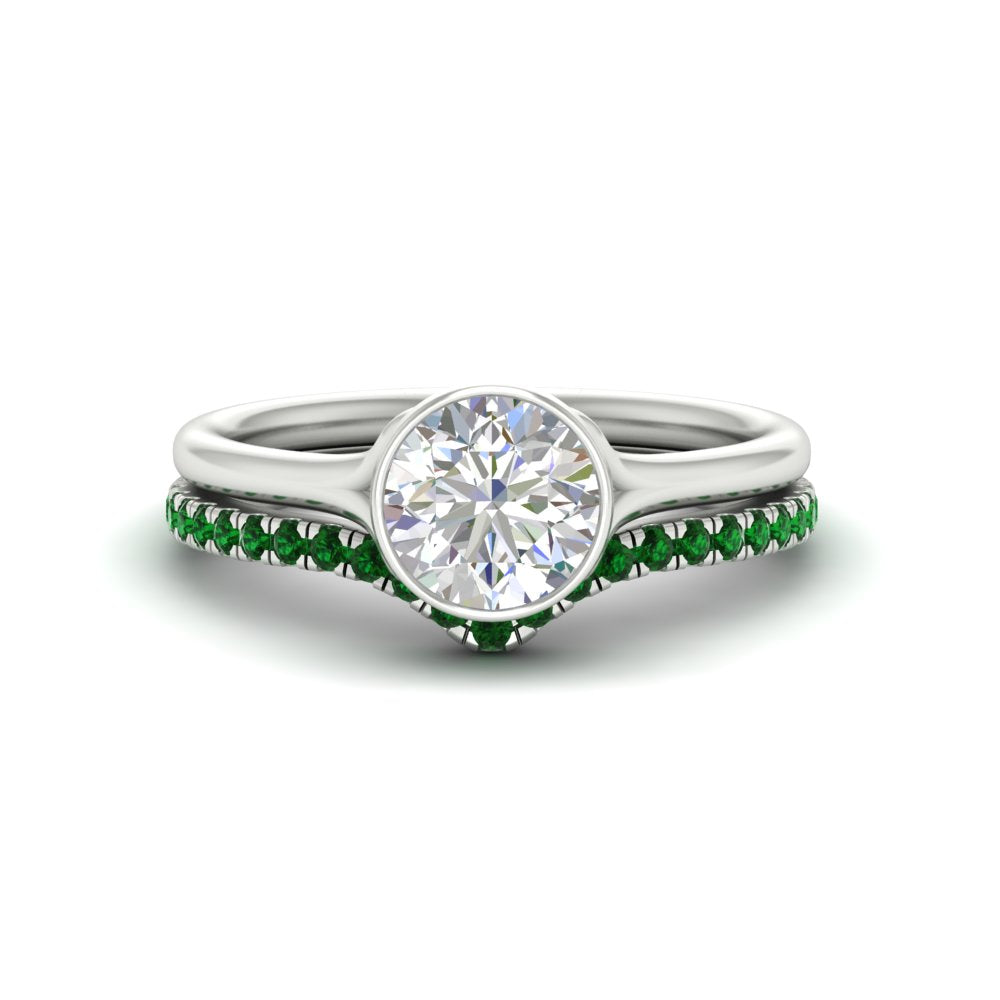 round-cut-bezel-solitaire-ring-with-emerald-band-in-white-gold-FD11229ROGEMGR-NL-WG.jpg?v=1758702902