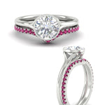 Load image into Gallery viewer, round-cut-bezel-solitaire-ring-with-pink-sapphire-band-in-white-gold-FD11229ROGSADRPIANGLE3-NL-WG_30c99e9b-ba96-4885-aac2-3dbfa6ba6057.jpg?v=1758702963
