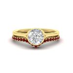 Load image into Gallery viewer, round-cut-bezel-solitaire-ring-with-ruby-band-in-yellow-gold-FD11229ROGRUDR-NL-YG_6608333a-35c8-499b-b3dd-4906823d7b2b.jpg?v=1758702963
