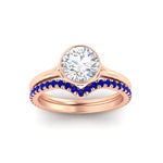 Load image into Gallery viewer, round-cut-bezel-solitaire-ring-with-sapphire-band-in-rose-gold-FD11229ROGSABLANGLE5-NL-RG.jpg?v=1758702901
