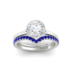 Load image into Gallery viewer, round-cut-bezel-solitaire-ring-with-sapphire-band-in-white-gold-FD11229ROGSABLANGLE5-NL-WG.jpg?v=1758702901