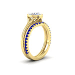 Load image into Gallery viewer, round-cut-bezel-solitaire-ring-with-sapphire-band-in-yellow-gold-FD11229ROGSABLANGLE2-NL-YG.jpg?v=1758702902