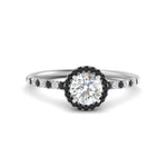 Load image into Gallery viewer, round-cut-black-diamond-halo-petite-engagement-ring-in-white-gold-FD8523RORGBLACKANGLE3-NL-WG
