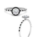 Load image into Gallery viewer, round-cut-black-diamond-halo-petite-engagement-ring-in-white-gold-FD8523RORGBLACKANGLE3-NL-WG