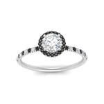 Load image into Gallery viewer, round-cut-black-diamond-halo-petite-engagement-ring-in-white-gold-FD8523RORGBLACKANGLE3-NL-WG