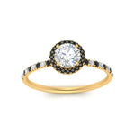 Load image into Gallery viewer, round-cut-black-diamond-halo-petite-engagement-ring-in-yellow-gold-FD8523RORGBLACKANGLE3-NL-YG
