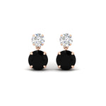Load image into Gallery viewer, round-cut-black-diamond-stud-earrings-with-drop-design-in-rose-gold-fdear11550rogblackangle2-nl-rg.jpg?v=1769066477