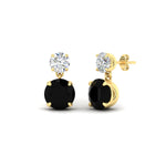 Load image into Gallery viewer, round-cut-black-diamond-stud-earrings-with-drop-design-in-yellow-gold-fdear11550rogblackangle1-nl-yg.jpg?v=1769066477