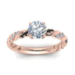 Load image into Gallery viewer, round-cut-black-diamond-twisted-vine-engagement-ring-in-rose-gold-FD9127RORGBLACKANGLE5-NL-RG