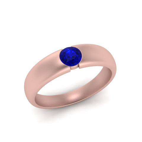 Tapered Solitaire Mens Wedding Ring