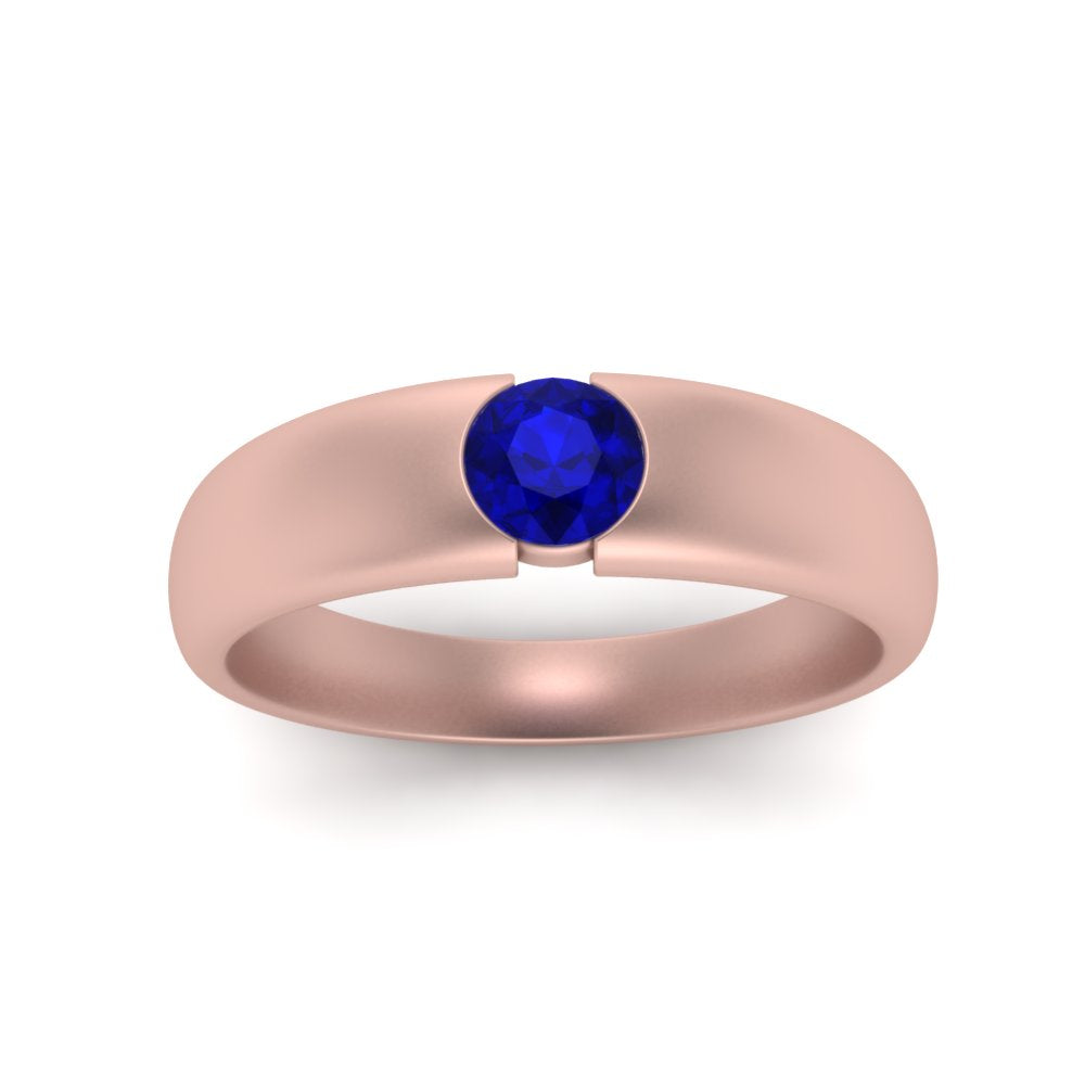 Tapered Solitaire Mens Wedding Ring