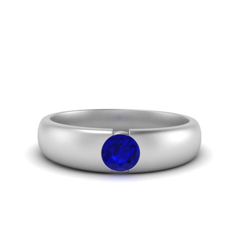Tapered Solitaire Mens Wedding Ring