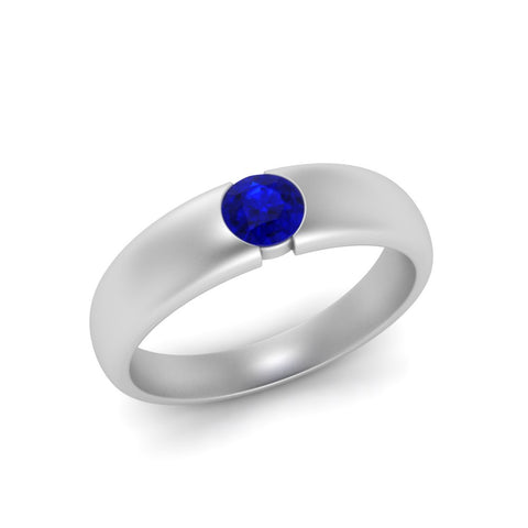 Tapered Solitaire Mens Wedding Ring
