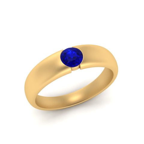 Tapered Solitaire Mens Wedding Ring