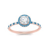 Load image into Gallery viewer, round-cut-blue-topaz-halo-petite-engagement-ring-in-rose-gold-FD8523RORGICBLTOANGLE3-NL-RG