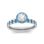 Load image into Gallery viewer, round-cut-blue-topaz-halo-wedding-ring-set-in-white-gold-FD8523ROGICBLTO-NL-WG
