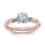 Load image into Gallery viewer, round-cut-blue-topaz-twisted-vine-engagement-ring-in-rose-gold-FD9127RORGICBLTOANGLE5-NL-RG
