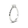 Load image into Gallery viewer, round-cut-cathedral-pave-diamond-engagement-ring-with-black-diamond-in-white-gold-FD11145RORGBLACKANGLE2-NL-WG