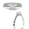 Load image into Gallery viewer, round-cut-cathedral-pave-diamond-engagement-ring-with-emerald-in-white-gold-FD11145RORGEMGRANGLE3-NL-WG
