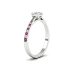 Load image into Gallery viewer, round-cut-cathedral-pave-diamond-engagement-ring-with-pink-sapphire-in-white-gold-FD11145RORGSADRPIANGLE2-NL-WG
