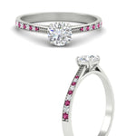Load image into Gallery viewer, round-cut-cathedral-pave-diamond-engagement-ring-with-pink-sapphire-in-white-gold-FD11145RORGSADRPIANGLE3-NL-WG
