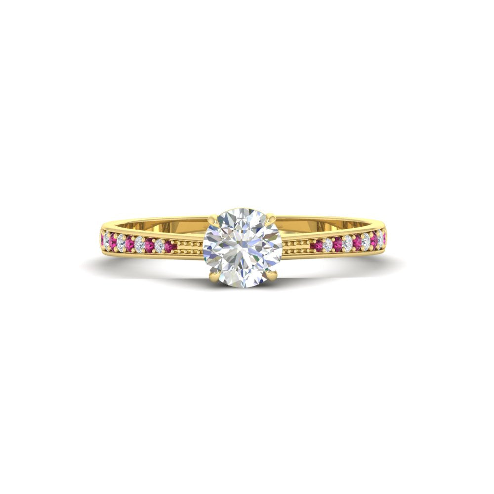 round-cut-cathedral-pave-diamond-engagement-ring-with-pink-sapphire-in-yellow-gold-FD11145RORGSADRPI-NL-YG
