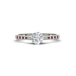 Load image into Gallery viewer, round-cut-cathedral-pave-diamond-engagement-ring-with-ruby-in-white-gold-FD11145RORGRUDR-NL-WG
