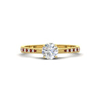 Load image into Gallery viewer, round-cut-cathedral-pave-diamond-engagement-ring-with-ruby-in-yellow-gold-FD11145RORGRUDR-NL-YG
