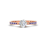 Load image into Gallery viewer, round-cut-cathedral-pave-diamond-engagement-ring-with-sapphire-in-rose-gold-FD11145RORGSABL-NL-RG
