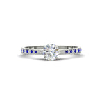Load image into Gallery viewer, round-cut-cathedral-pave-diamond-engagement-ring-with-sapphire-in-white-gold-FD11145RORGSABL-NL-WG
