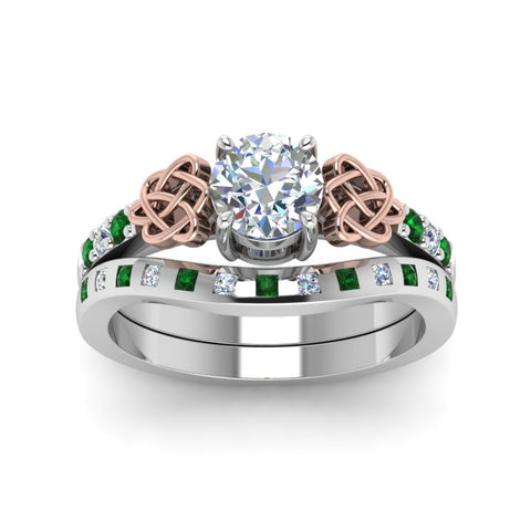 round-cut-celtic-diamond-ring-and-matching-band-with-emerald-in-950-Platinum-FDENS2255B4ROGEMGRANGLE5-NL-WG?v=1757052246