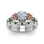 Load image into Gallery viewer, round-cut-celtic-diamond-ring-and-matching-band-with-emerald-in-950-Platinum-FDENS2255B4ROGEMGRANGLE5-NL-WG_bb88afdc-bfdc-4d9f-9bf2-8be037735886?v=1757052331
