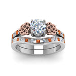 Load image into Gallery viewer, round-cut-celtic-diamond-ring-and-matching-band-with-orange-sapphire-in-14K-white-gold-FDENS2255B4ROGSAORANGLE5-NL-WG_f2bee981-8cf7-4563-90a2-e5bdd20ad615?v=1757052331
