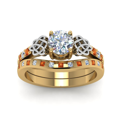 round-cut-celtic-diamond-ring-and-matching-band-with-orange-sapphire-in-14K-yellow-gold-FDENS2255B4ROGSAORANGLE5-NL-YG?v=1757052247