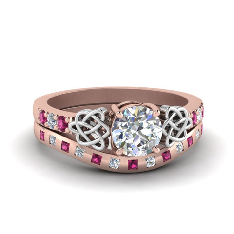 round-cut-celtic-diamond-ring-and-matching-band-with-pink-sapphire-in-14K-rose-gold-FDENS2255B4ROGSADRPI-NL-RG?v=1757052246