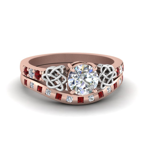 round-cut-celtic-diamond-ring-and-matching-band-with-ruby-in-14K-rose-gold-FDENS2255B4ROGRUDR-NL-RG?v=1757052247