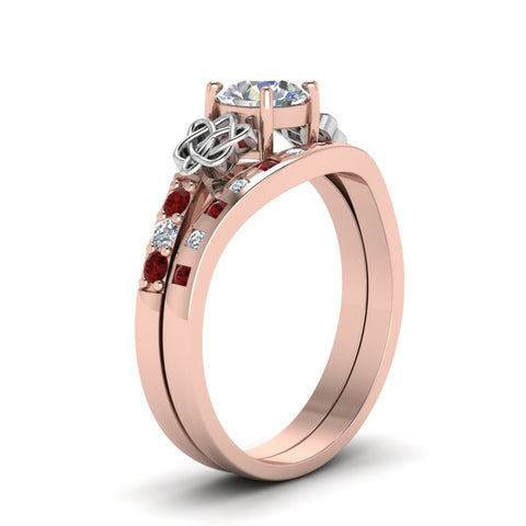 round-cut-celtic-diamond-ring-and-matching-band-with-ruby-in-14K-rose-gold-FDENS2255B4ROGRUDRANGLE2-NL-RG?v=1757052247