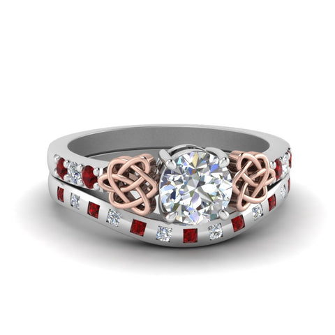 round-cut-celtic-diamond-ring-and-matching-band-with-ruby-in-14K-white-gold-FDENS2255B4ROGRUDR-NL-WG?v=1757052246
