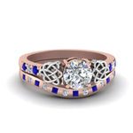 Load image into Gallery viewer, round-cut-celtic-diamond-ring-and-matching-band-with-sapphire-in-14K-rose-gold-FDENS2255B4ROGSABL-NL-RG?v=1757052331

