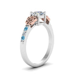 Load image into Gallery viewer, round-cut-celtic-diamond-ring-with-blue-topaz-in-14K-white-gold-FDENS2255RORGICBLTOANGLE2-NL-WG
