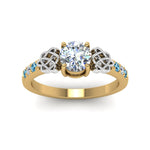 Load image into Gallery viewer, round-cut-celtic-diamond-ring-with-blue-topaz-in-14K-yellow-gold-FDENS2255RORGICBLTOANGLE5-NL-YG
