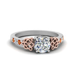 Load image into Gallery viewer, round-cut-celtic-diamond-ring-with-orange-sapphire-in-14K-white-gold-FDENS2255RORGSAOR-NL-WG
