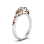 Load image into Gallery viewer, round-cut-celtic-diamond-ring-with-orange-sapphire-in-14K-white-gold-FDENS2255RORGSAORANGLE2-NL-WG
