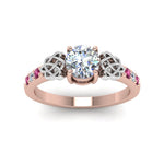 Load image into Gallery viewer, round-cut-celtic-diamond-ring-with-pink-sapphire-in-14K-rose-gold-FDENS2255RORGSADRPIANGLE5-NL-RG
