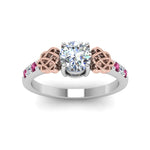 Load image into Gallery viewer, round-cut-celtic-diamond-ring-with-pink-sapphire-in-14K-white-gold-FDENS2255RORGSADRPIANGLE5-NL-WG
