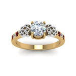 Load image into Gallery viewer, round-cut-celtic-diamond-ring-with-ruby-in-14K-yellow-gold-FDENS2255RORGRUDRANGLE5-NL-YG

